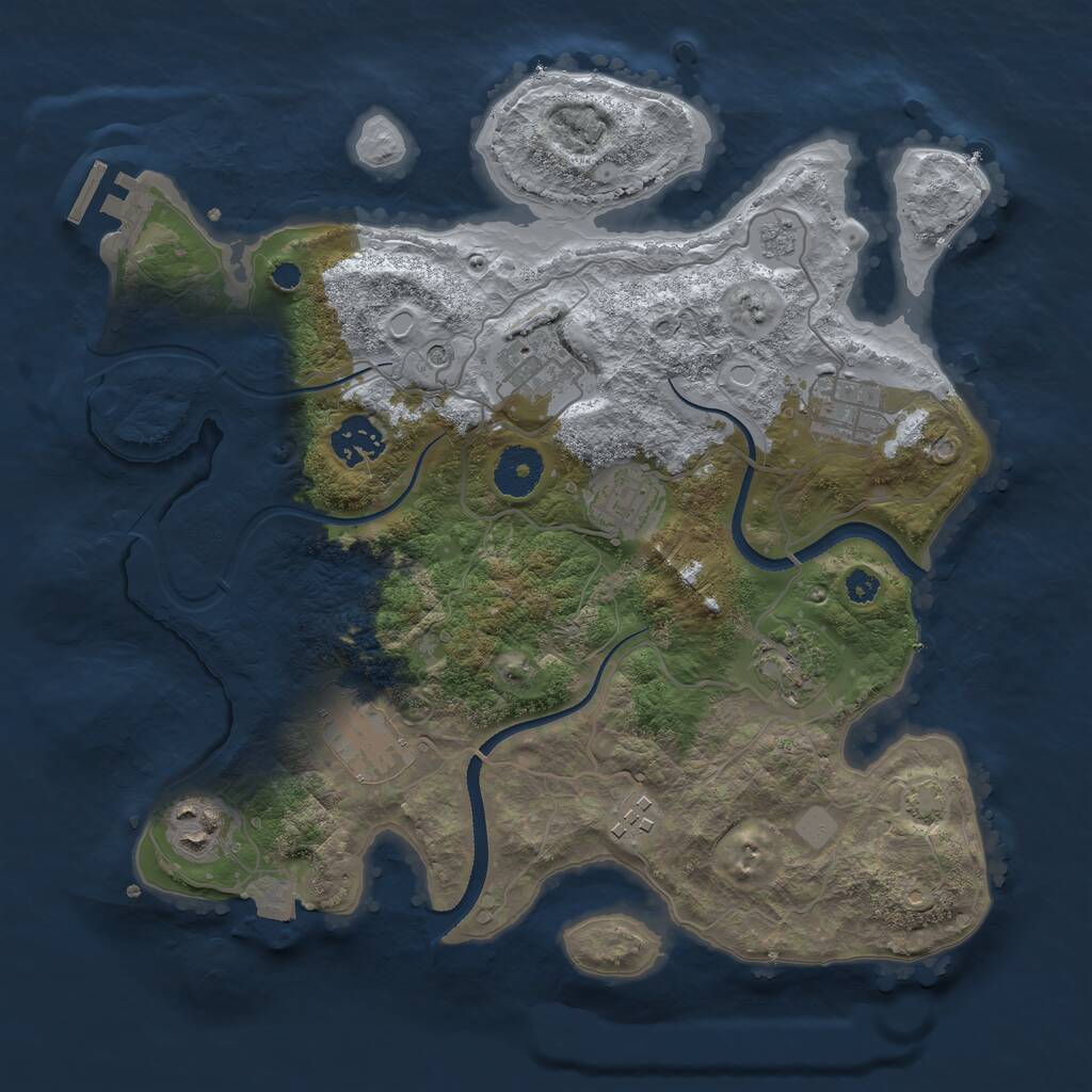 Rust Map: Procedural Map, Size: 3300, Seed: 2223, 13 Monuments