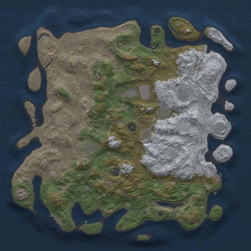 Rust Map: Procedural Map, Size: 4500, Seed: 1409828595, 20 Monuments
