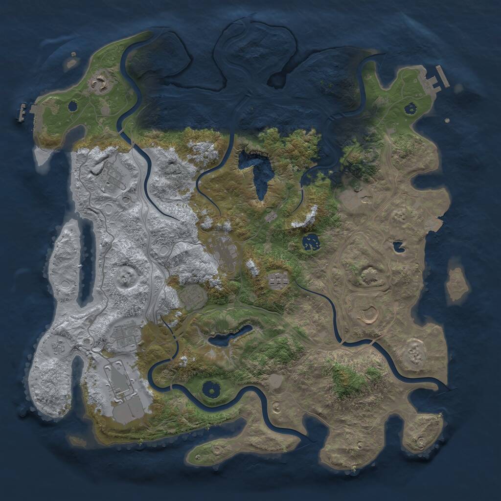 Rust Map: Procedural Map, Size: 4250, Seed: 2214666, 16 Monuments