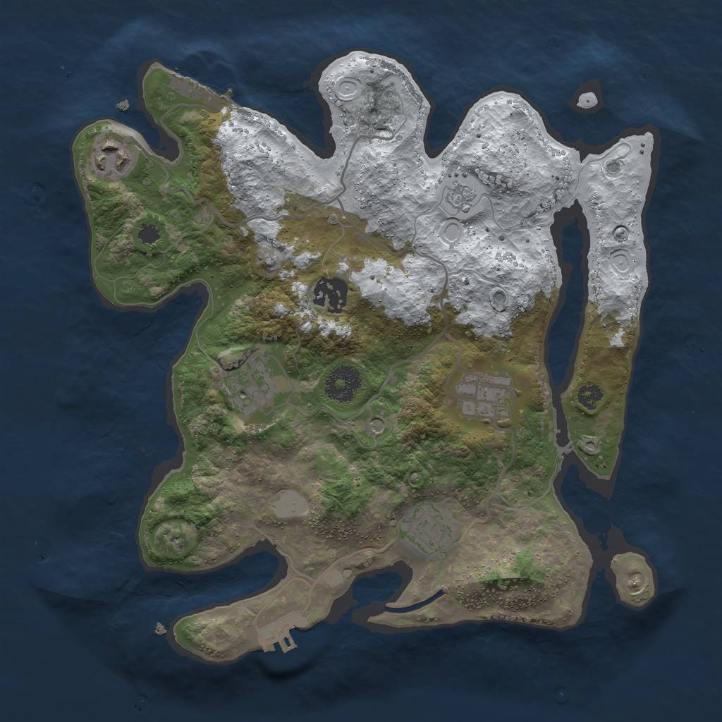 Rust Map: Procedural Map, Size: 3000, Seed: 1203210374, 14 Monuments