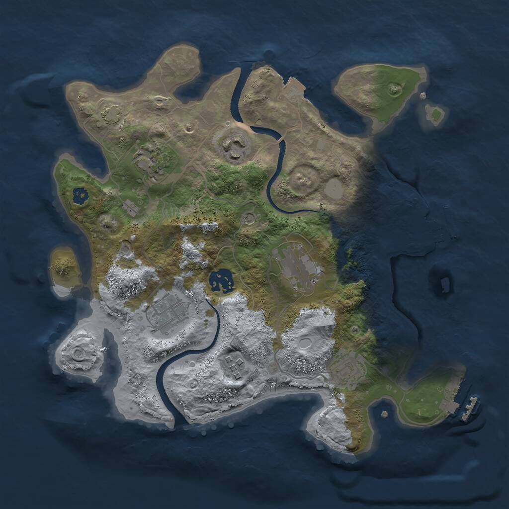 Rust Map: Procedural Map, Size: 3031, Seed: 3147, 12 Monuments