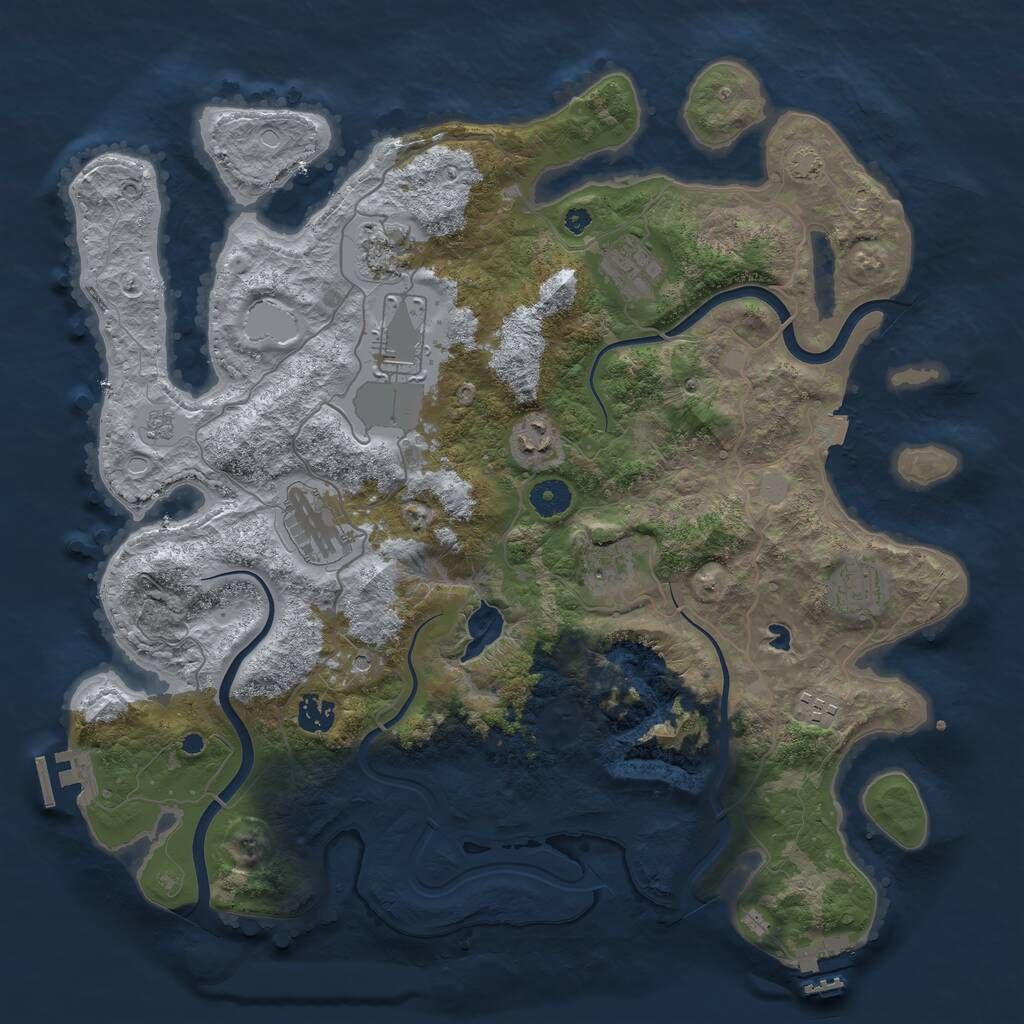 Rust Map: Procedural Map, Size: 4000, Seed: 412468, 15 Monuments