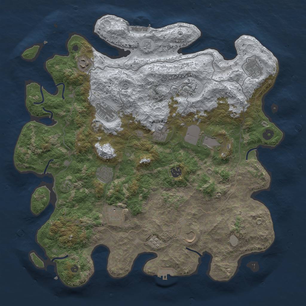 Rust Map: Procedural Map, Size: 4222, Seed: 1, 20 Monuments