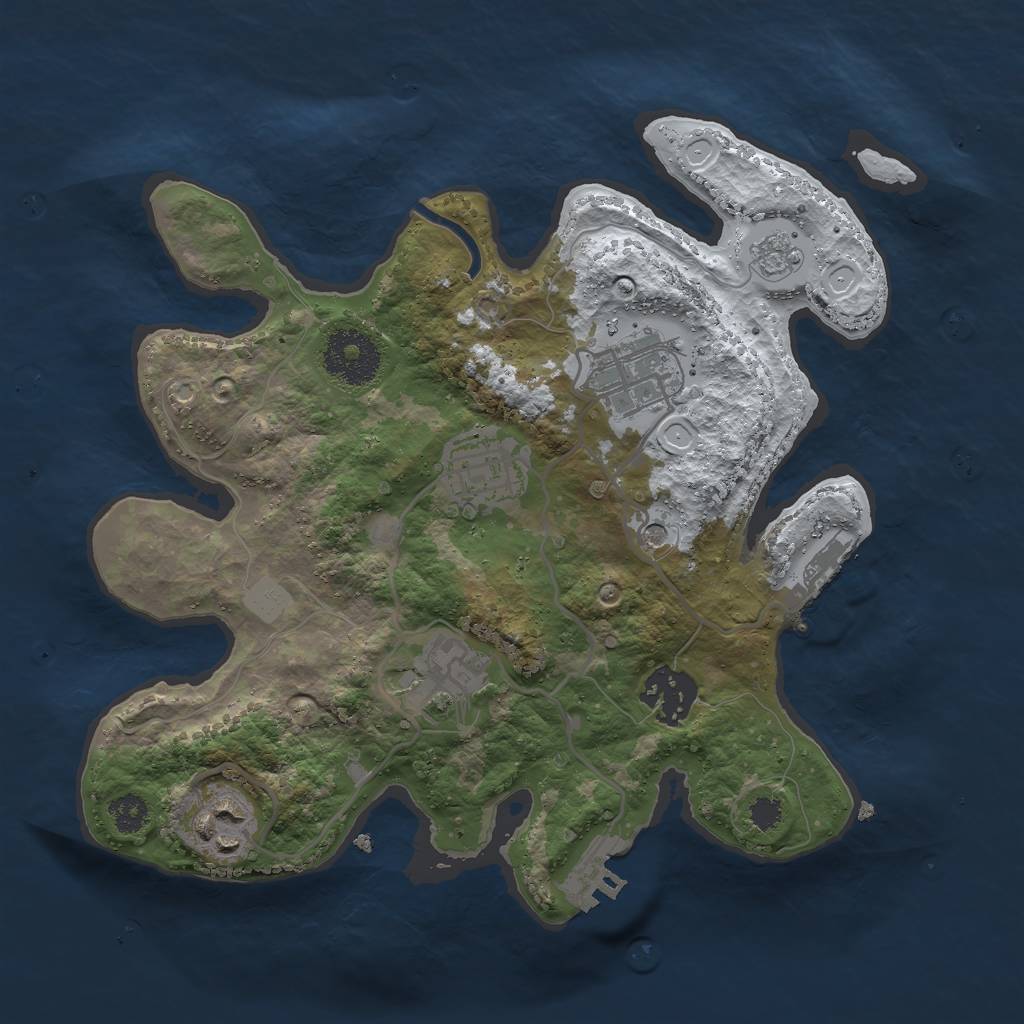 Rust Map: Procedural Map, Size: 2750, Seed: 17706, 14 Monuments
