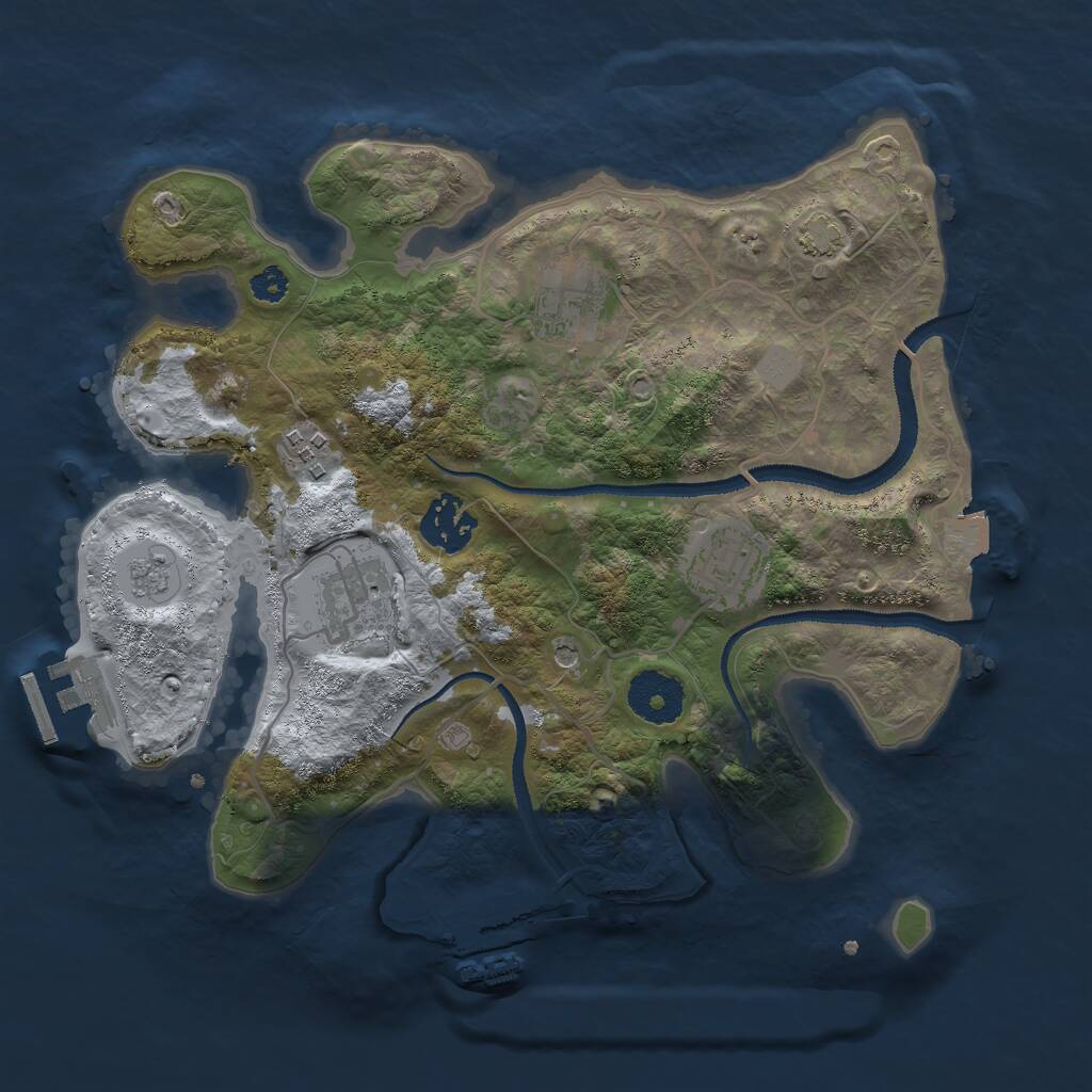 Rust Map: Procedural Map, Size: 3000, Seed: 782568953, 11 Monuments