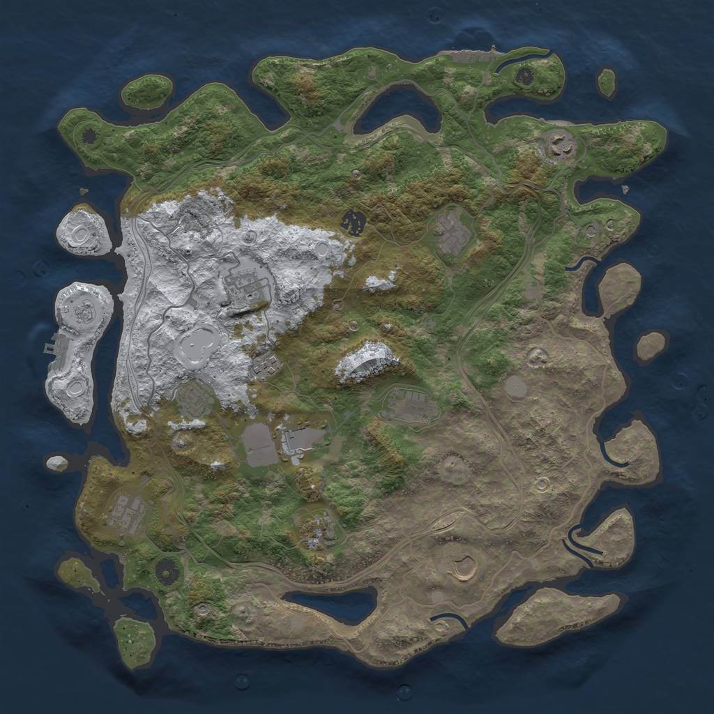 Rust Map: Procedural Map, Size: 4250, Seed: 1364913246, 20 Monuments