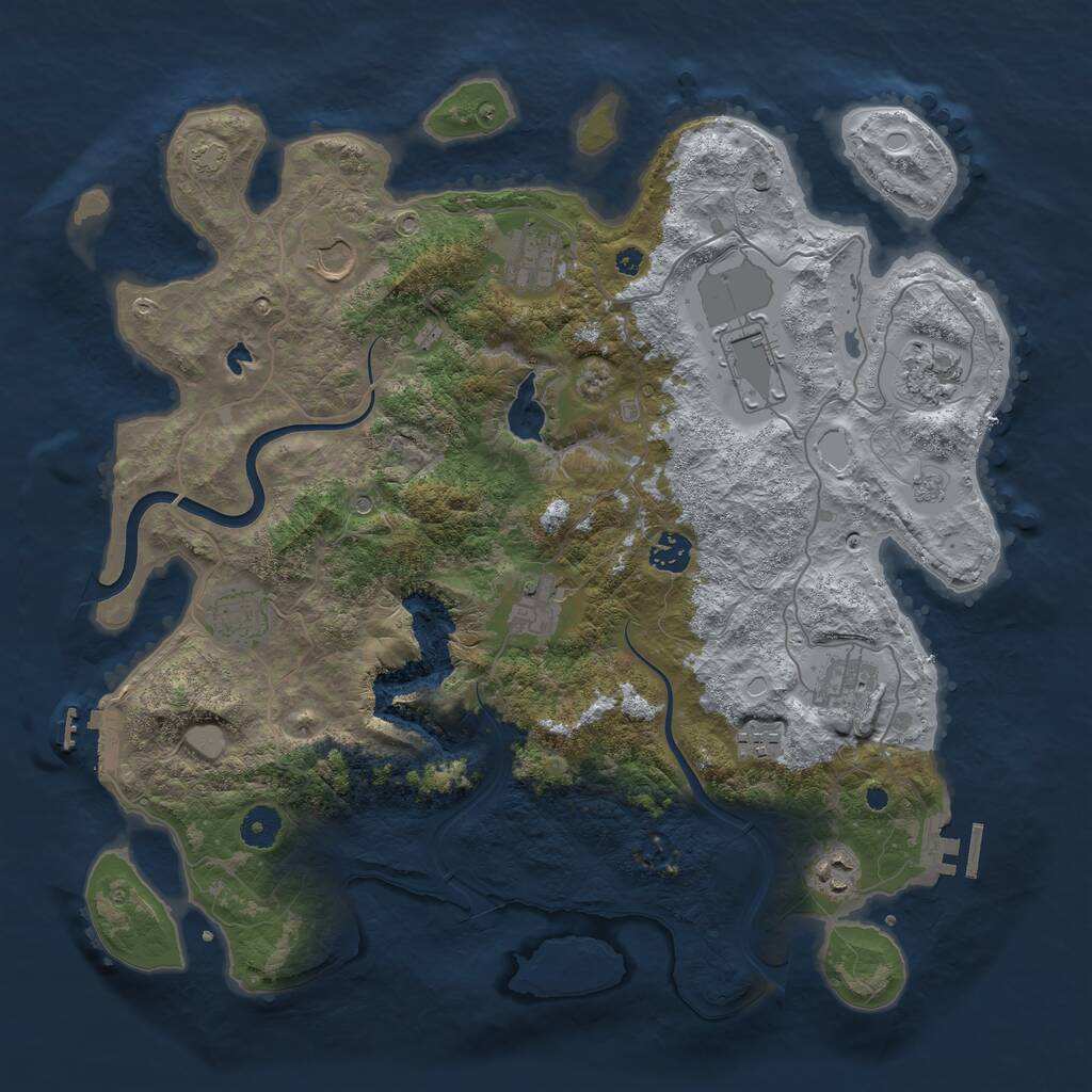 Rust Map: Procedural Map, Size: 4000, Seed: 204792113, 16 Monuments