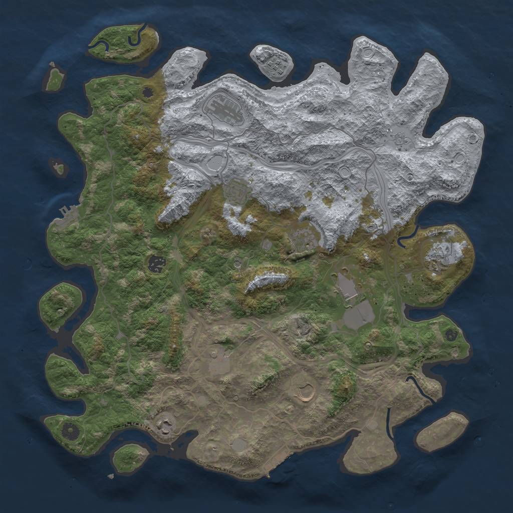 Rust Map: Procedural Map, Size: 4350, Seed: 13825, 19 Monuments