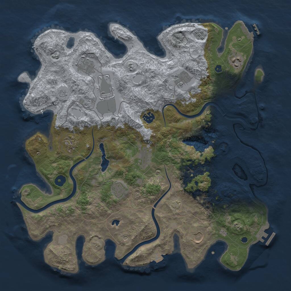 Rust Map: Procedural Map, Size: 4000, Seed: 78946512, 16 Monuments