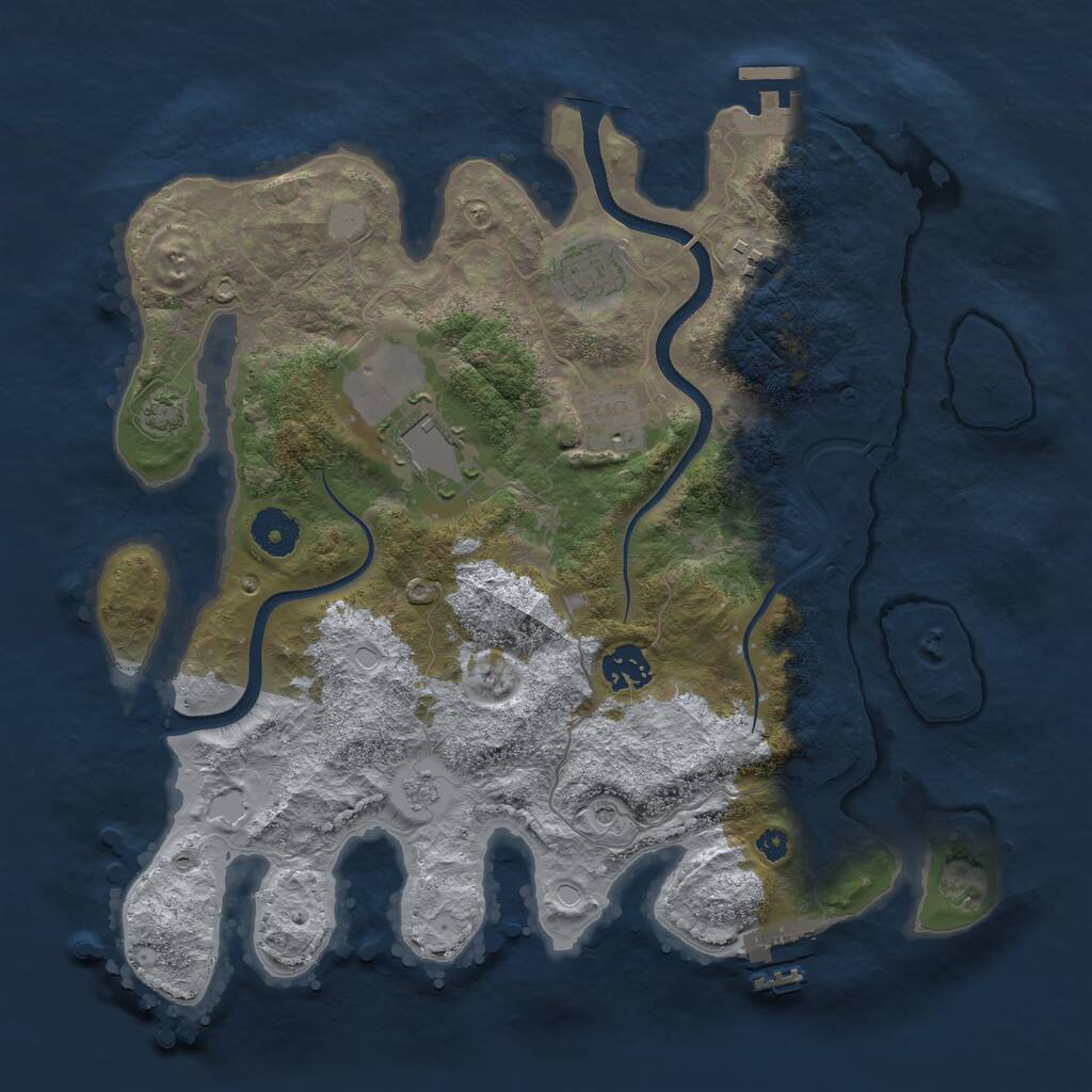 Rust Map: Procedural Map, Size: 3500, Seed: 3960, 11 Monuments