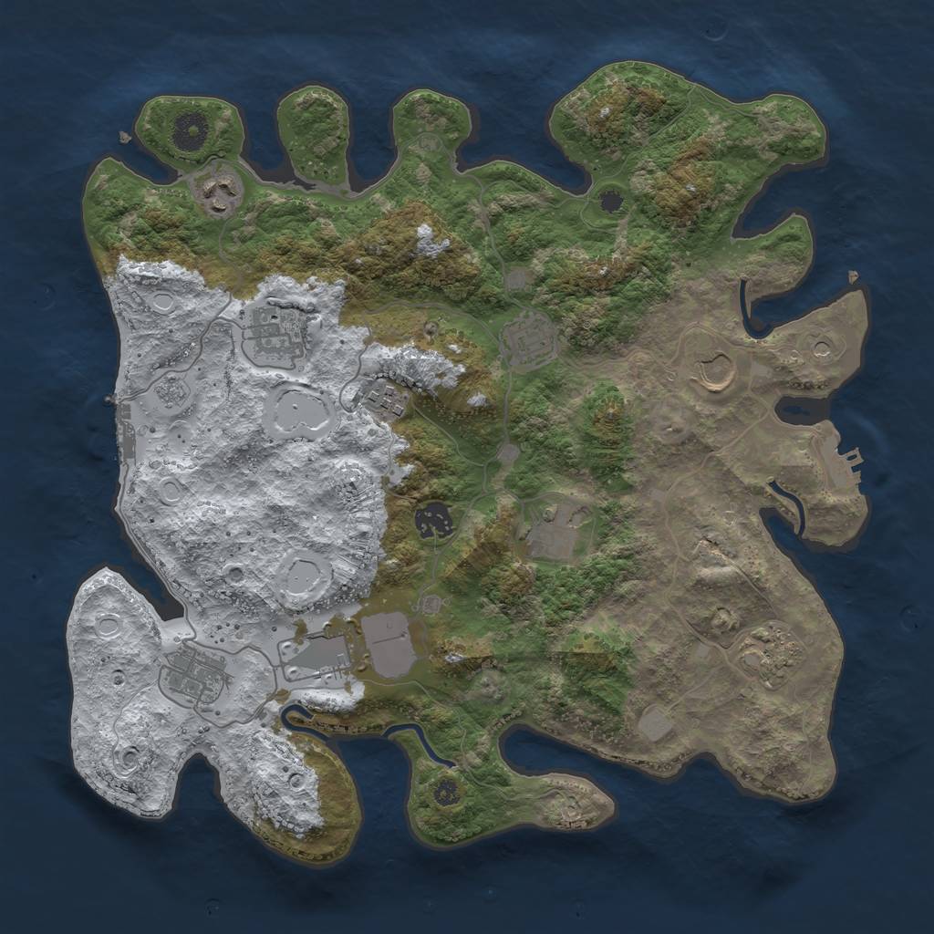 Rust Map: Procedural Map, Size: 3700, Seed: 114884832, 19 Monuments