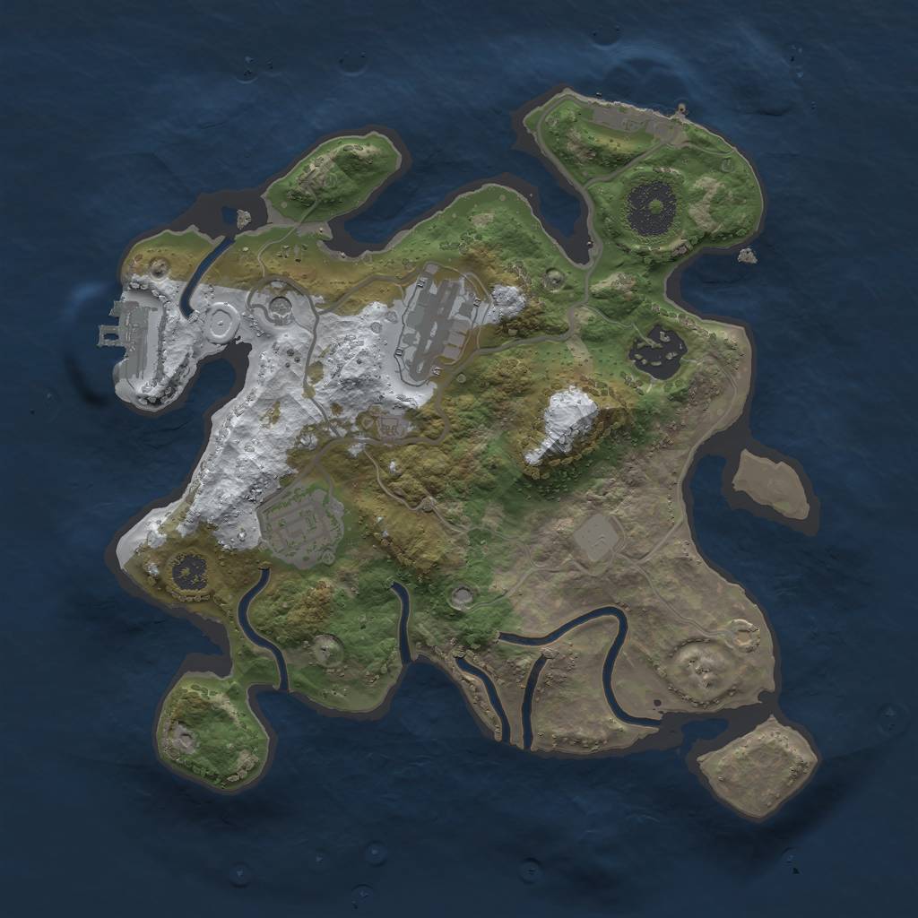 Rust Map: Procedural Map, Size: 2600, Seed: 366391407, 11 Monuments