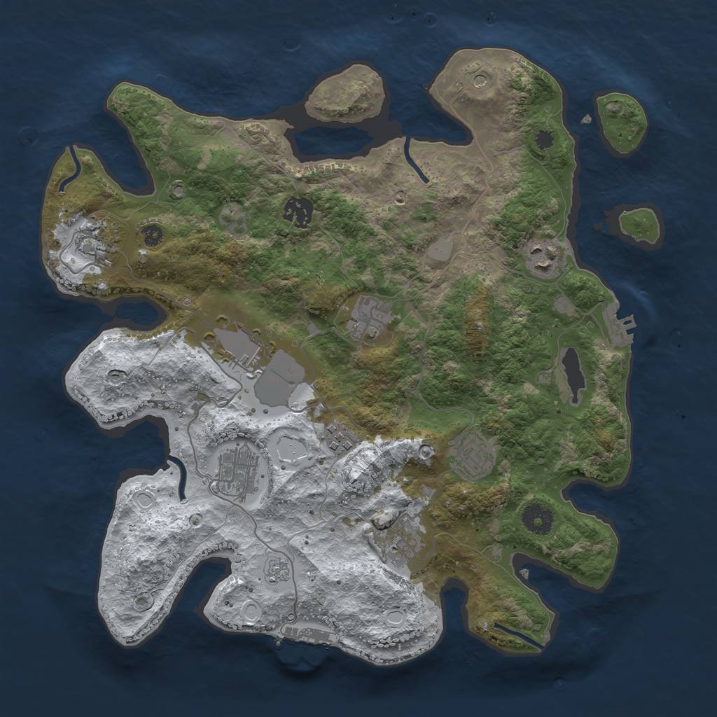 Rust Map: Procedural Map, Size: 3500, Seed: 1806065838, 18 Monuments