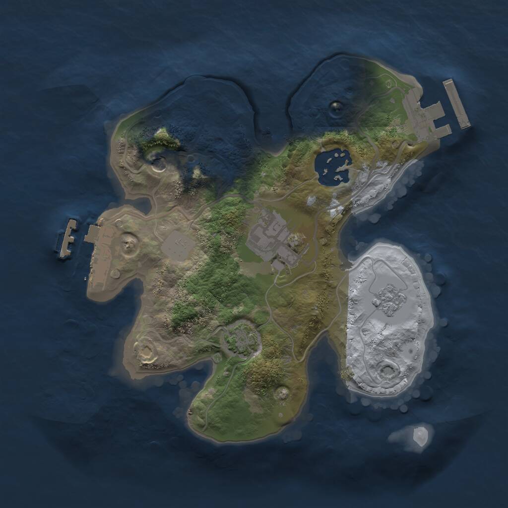 Rust Map: Procedural Map, Size: 2000, Seed: 1881050347, 8 Monuments