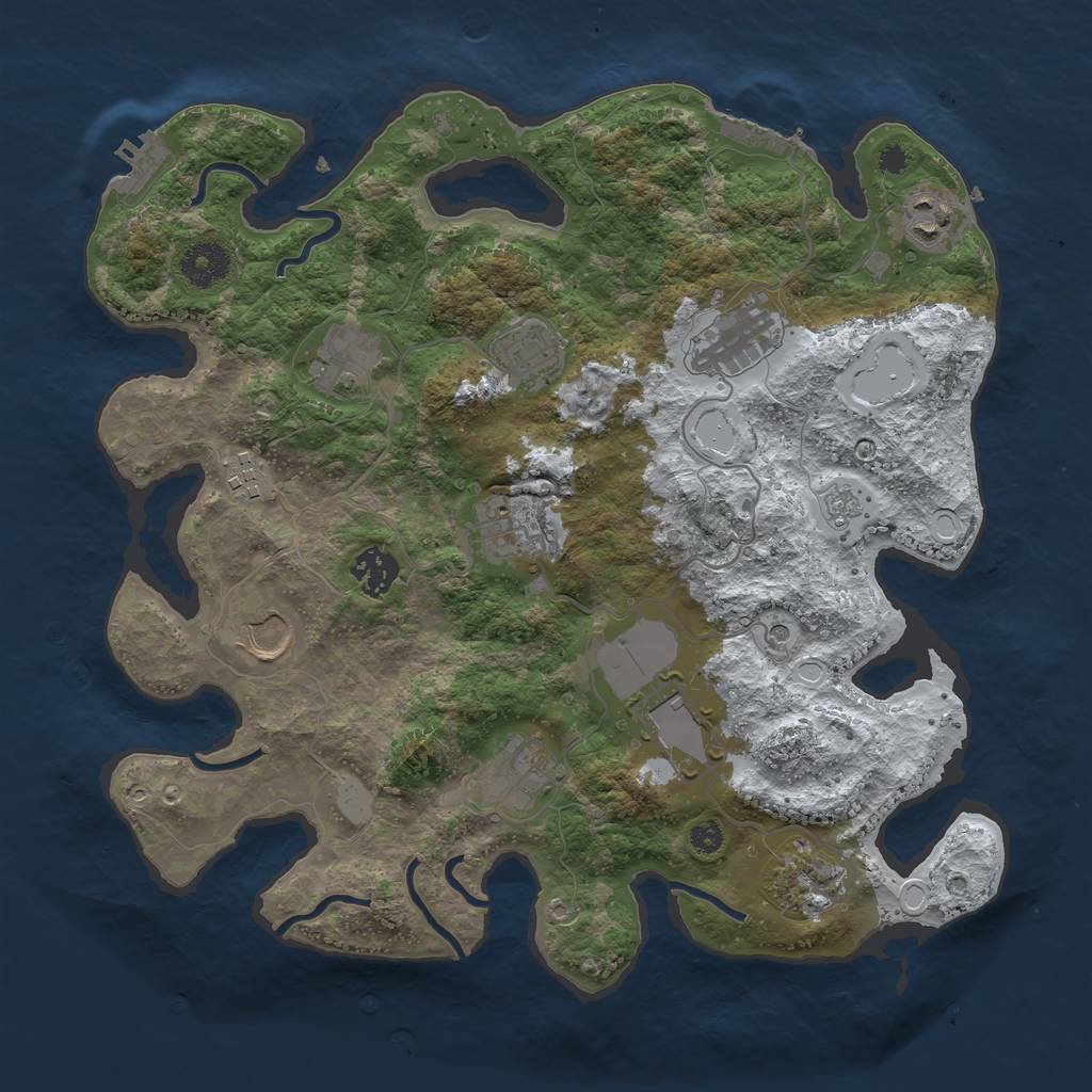Rust Map: Procedural Map, Size: 3500, Seed: 79326795, 20 Monuments
