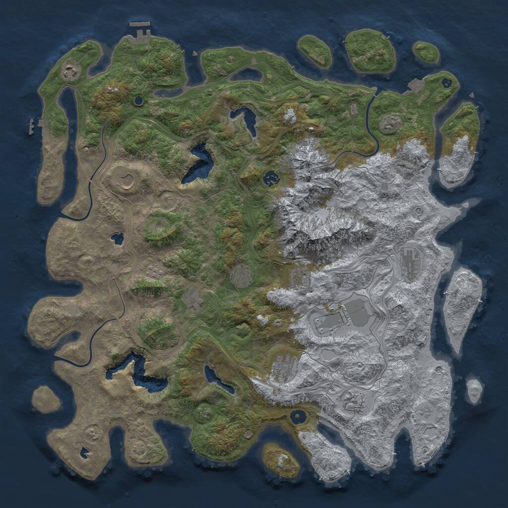 Rust Map: Procedural Map, Size: 5000, Seed: 42617, 17 Monuments