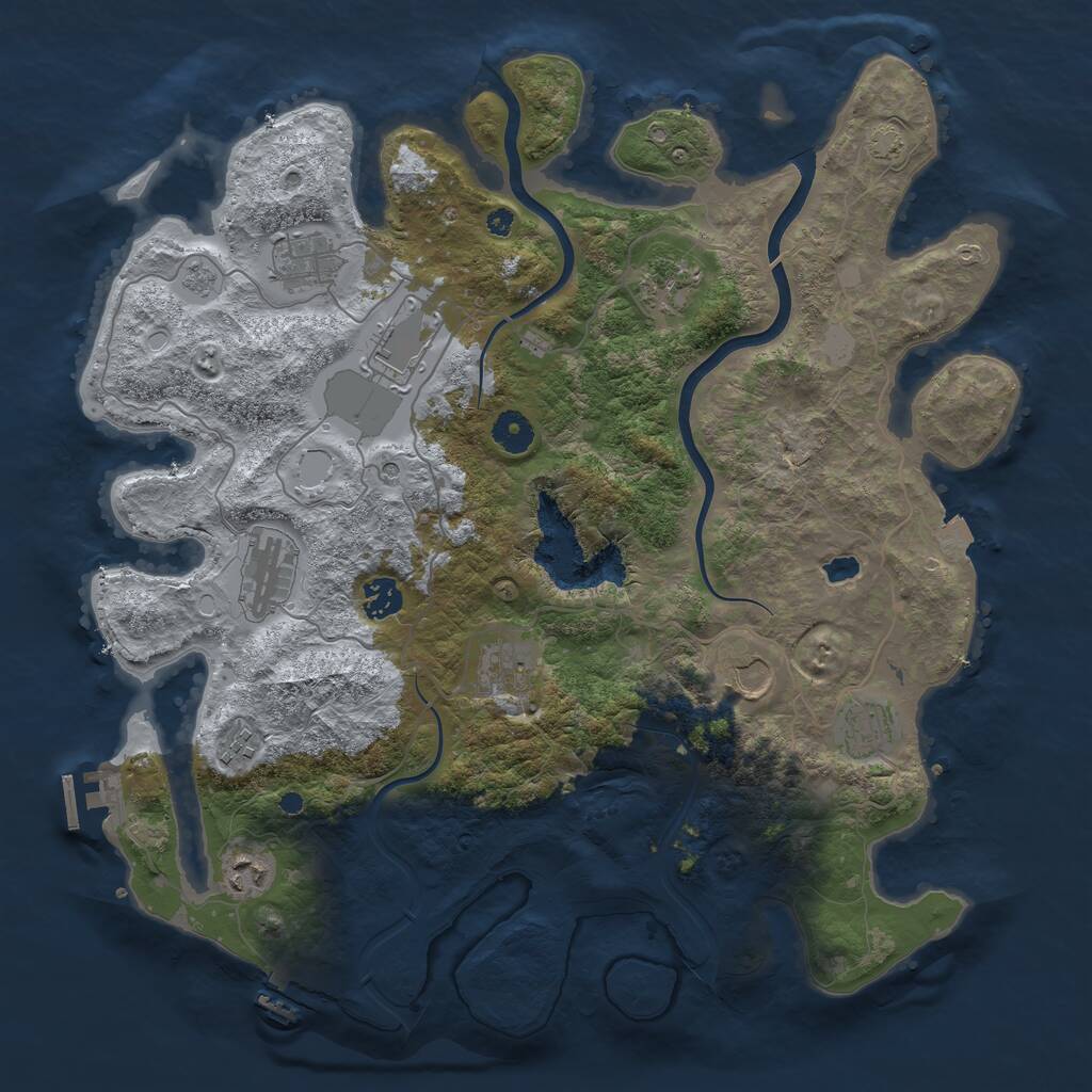 Rust Map: Procedural Map, Size: 4000, Seed: 22277788, 16 Monuments