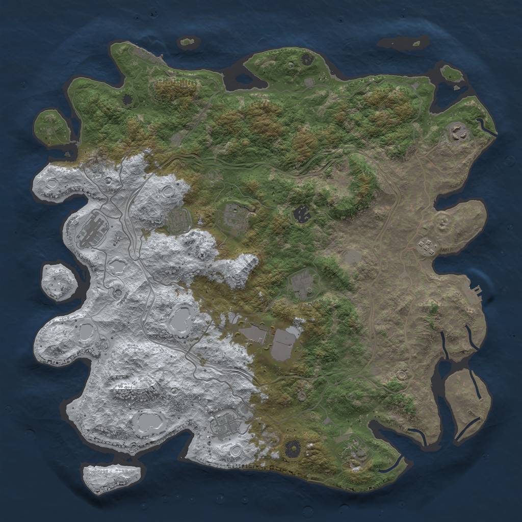 Rust Map: Procedural Map, Size: 4500, Seed: 235243835, 19 Monuments