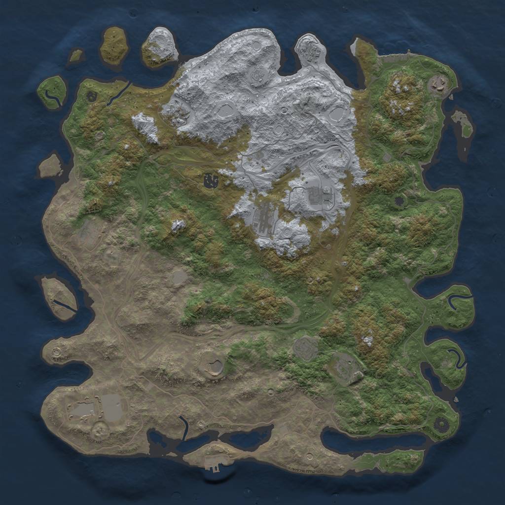 Rust Map: Procedural Map, Size: 4800, Seed: 1212841448, 20 Monuments