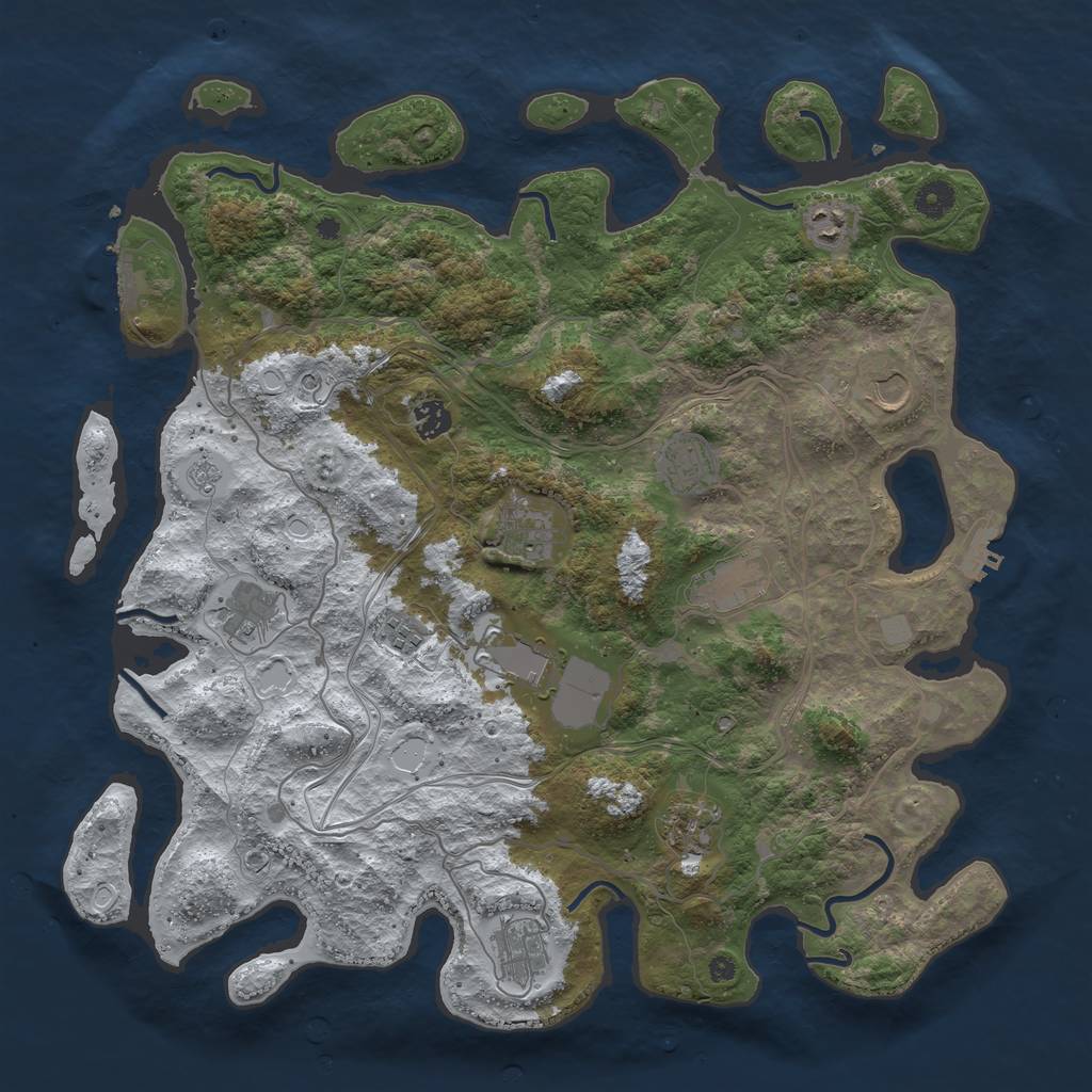 Rust Map: Procedural Map, Size: 4250, Seed: 995037950, 20 Monuments