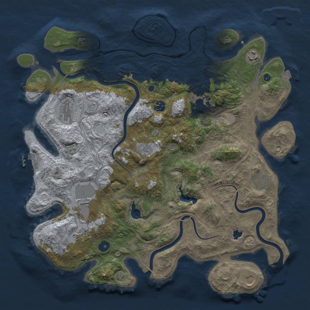 Rust Map: Procedural Map, Size: 4250, Seed: 26091988, 15 Monuments
