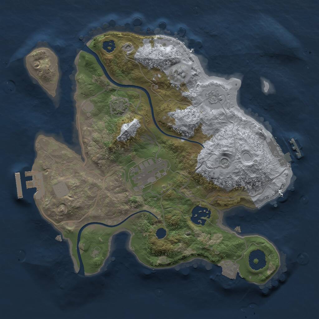 Rust Map: Procedural Map, Size: 2500, Seed: 4533454, 8 Monuments