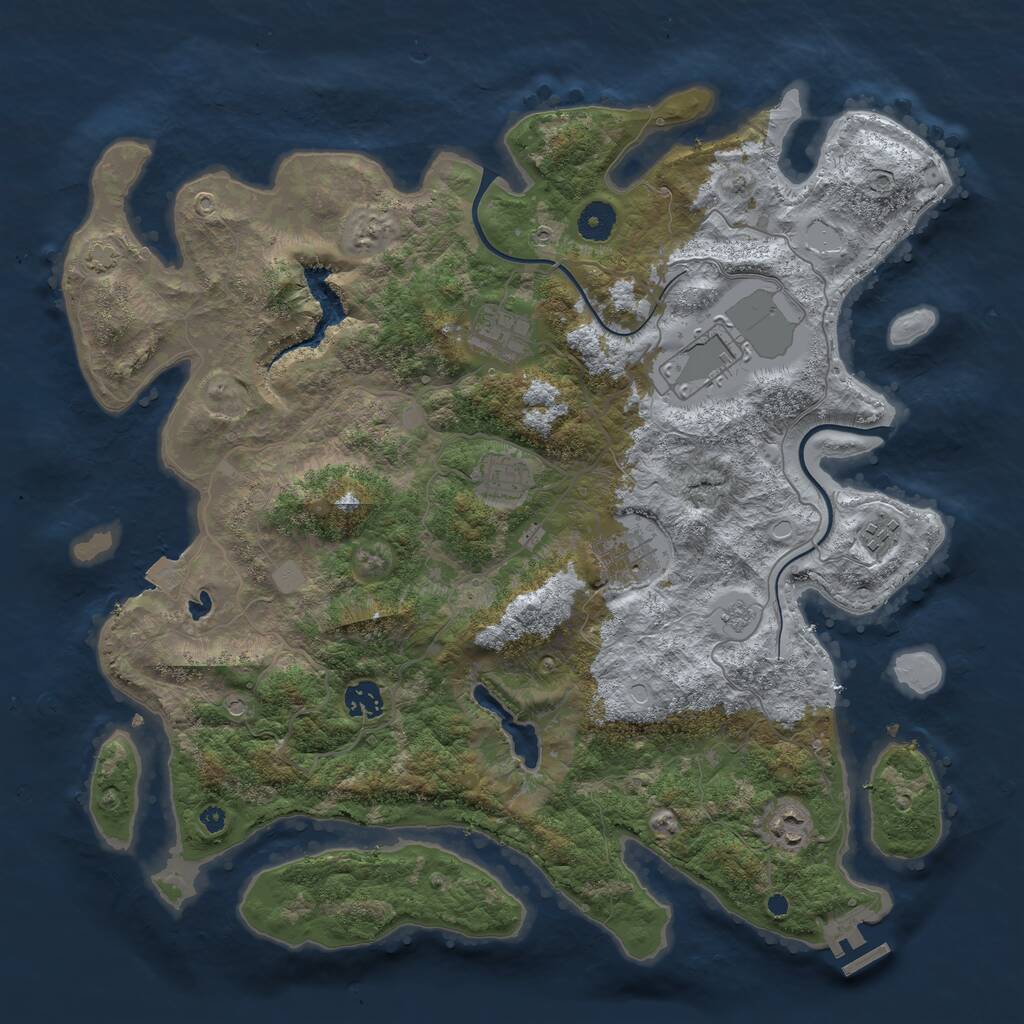Rust Map: Procedural Map, Size: 4000, Seed: 210706247, 12 Monuments