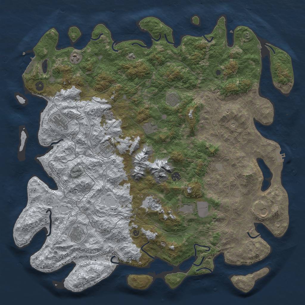 Rust Map: Procedural Map, Size: 5000, Seed: 228, 20 Monuments