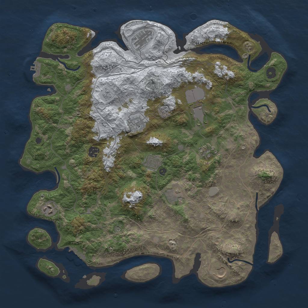 Rust Map: Procedural Map, Size: 4250, Seed: 11070, 19 Monuments