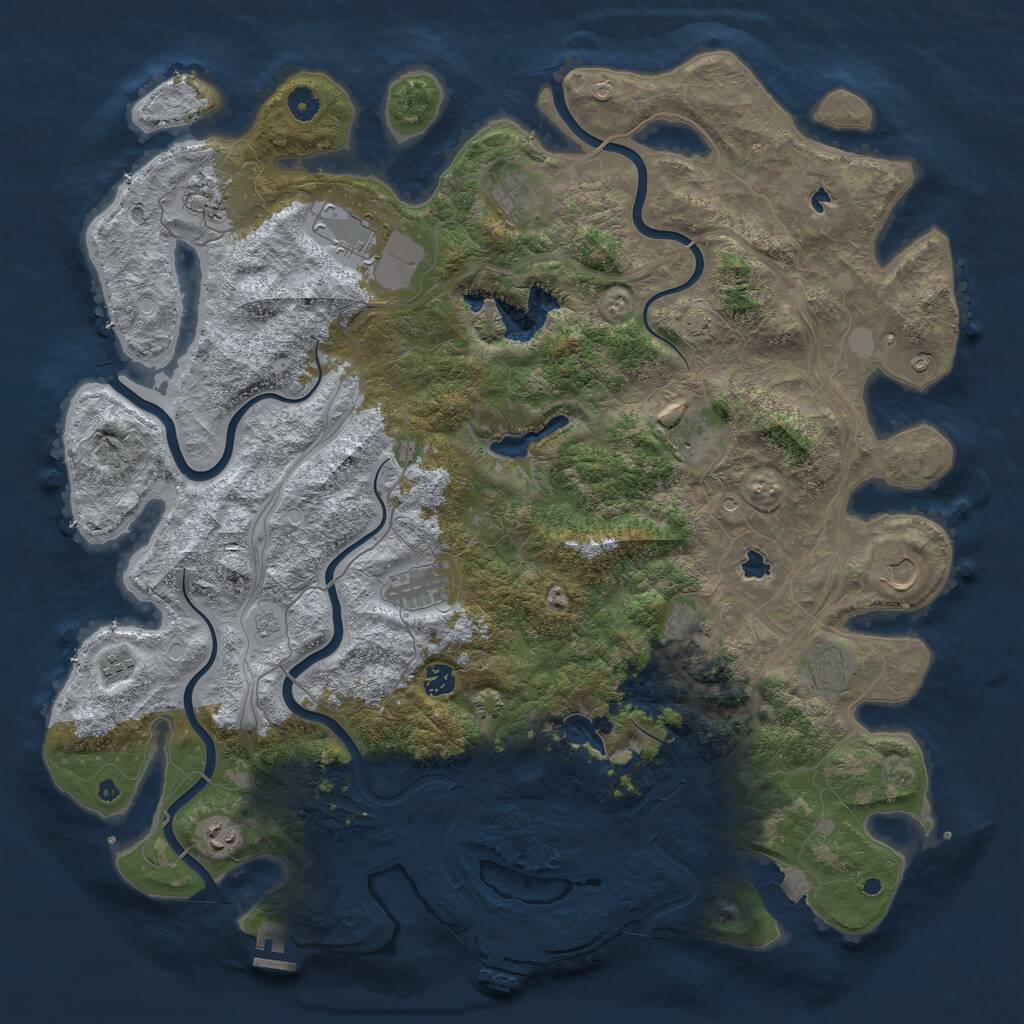 Rust Map: Procedural Map, Size: 4800, Seed: 204476147, 17 Monuments