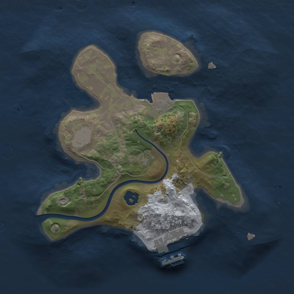 Rust Map: Procedural Map, Size: 2000, Seed: 464770988, 2 Monuments