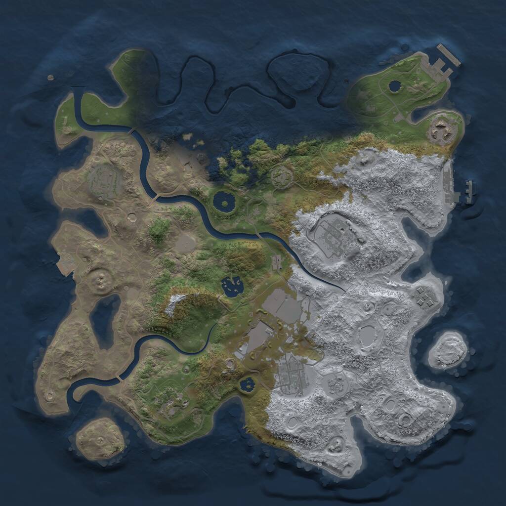 Rust Map: Procedural Map, Size: 3500, Seed: 1504226092, 15 Monuments