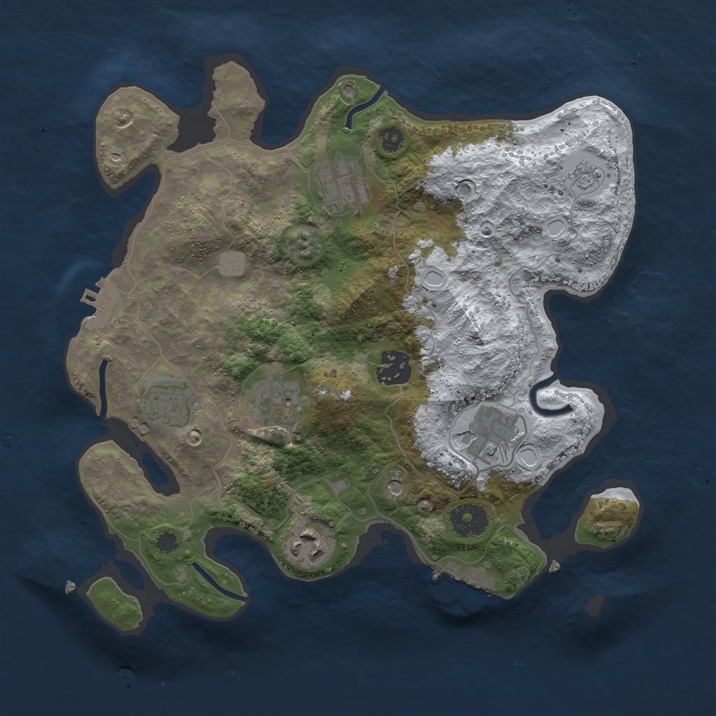 Rust Map: Procedural Map, Size: 3000, Seed: 86293, 15 Monuments