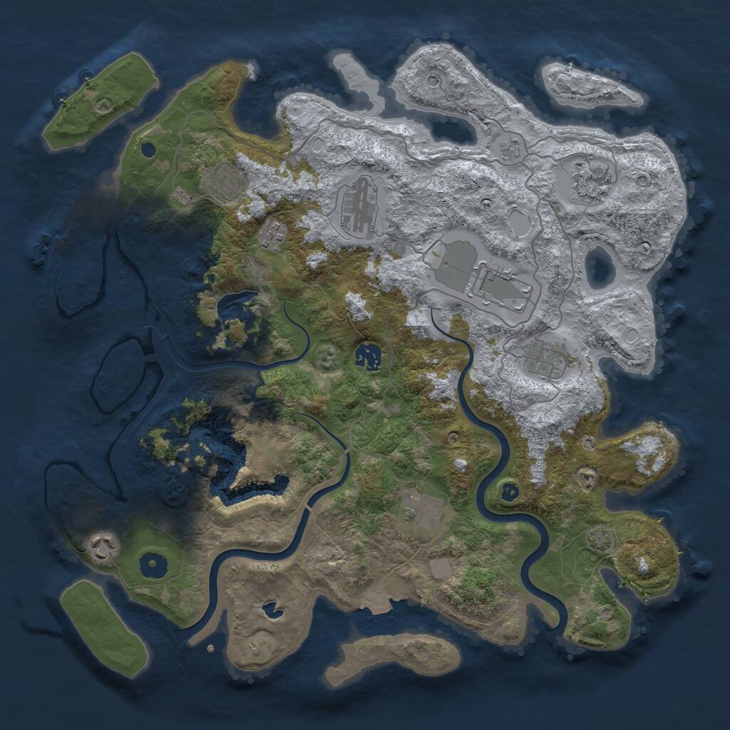 Rust Map: Procedural Map, Size: 4000, Seed: 11380239, 14 Monuments