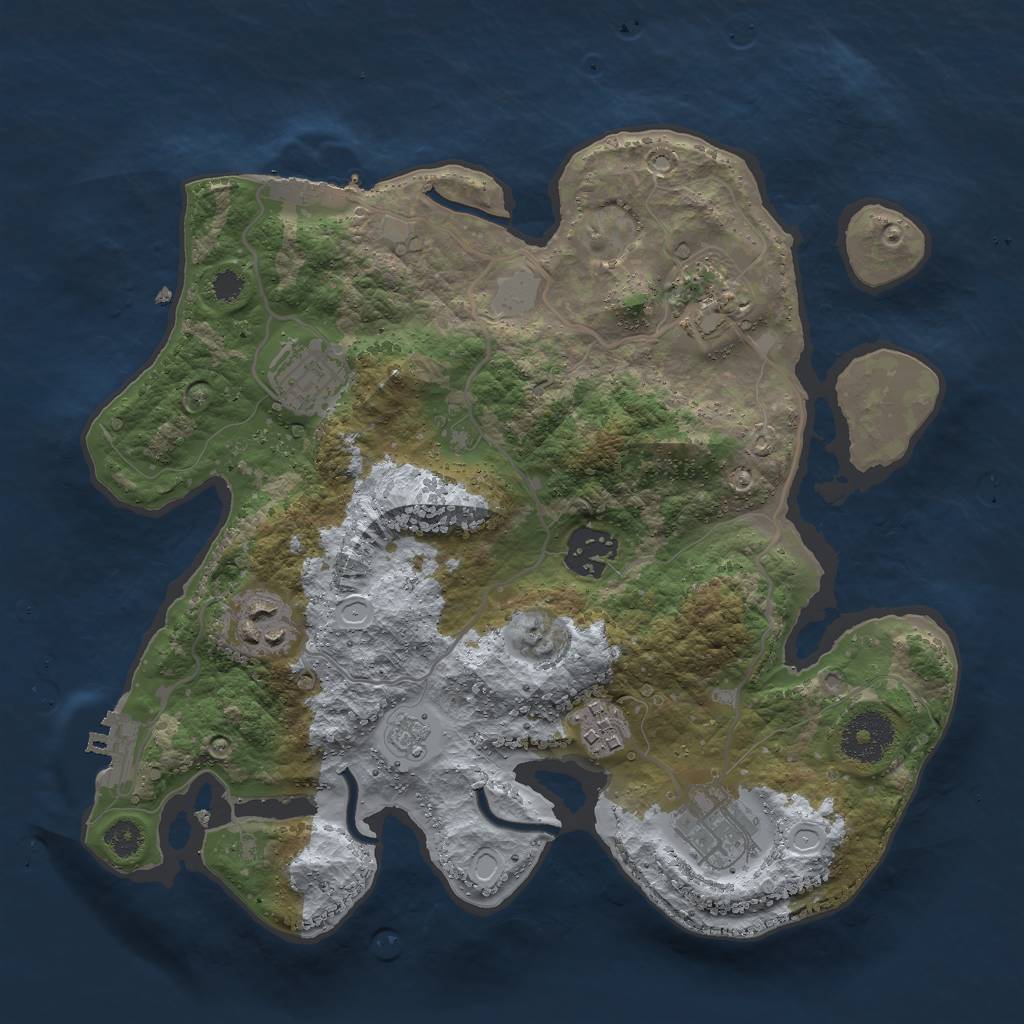 Rust Map: Procedural Map, Size: 3000, Seed: 1897626662, 14 Monuments