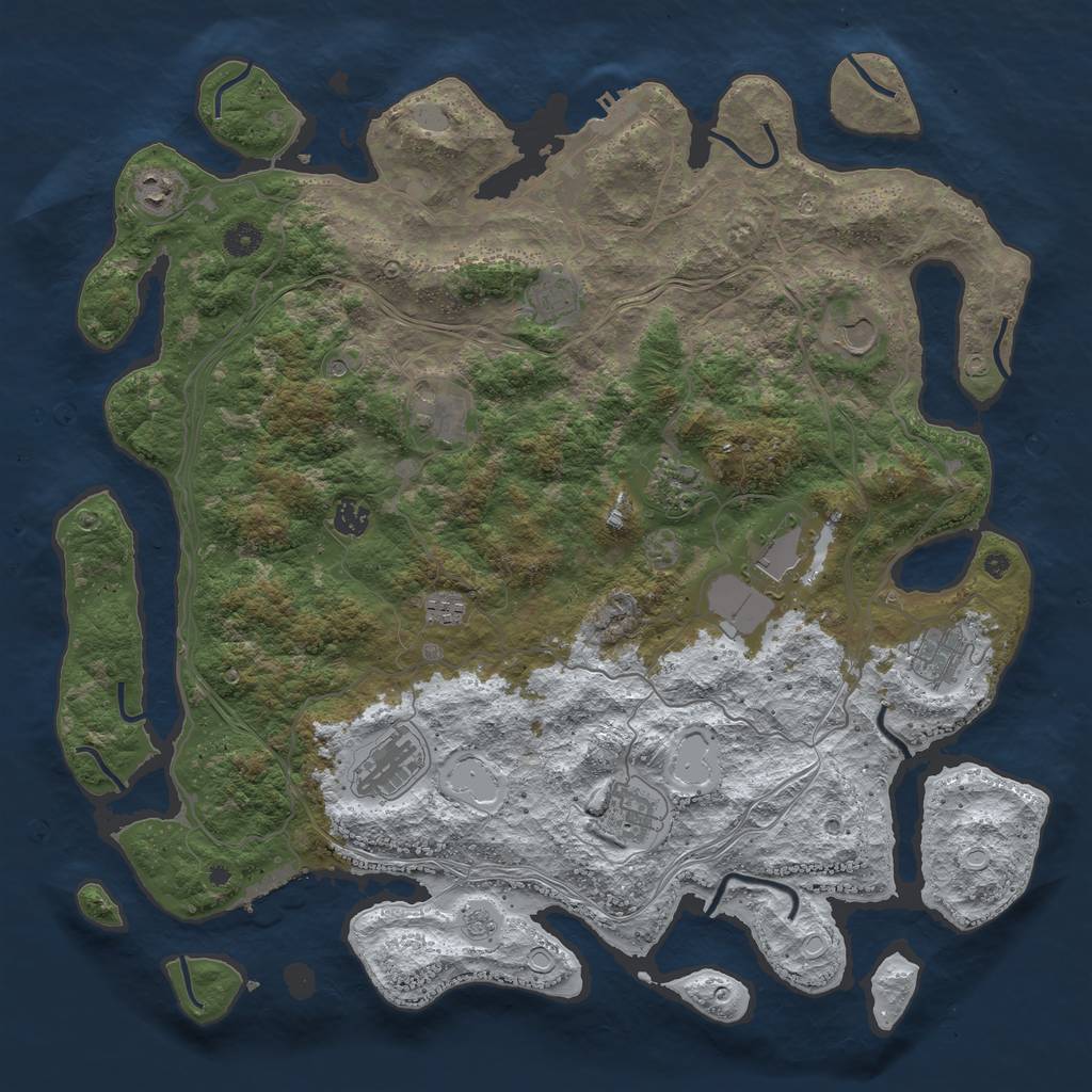 Rust Map: Procedural Map, Size: 4500, Seed: 113288724, 20 Monuments