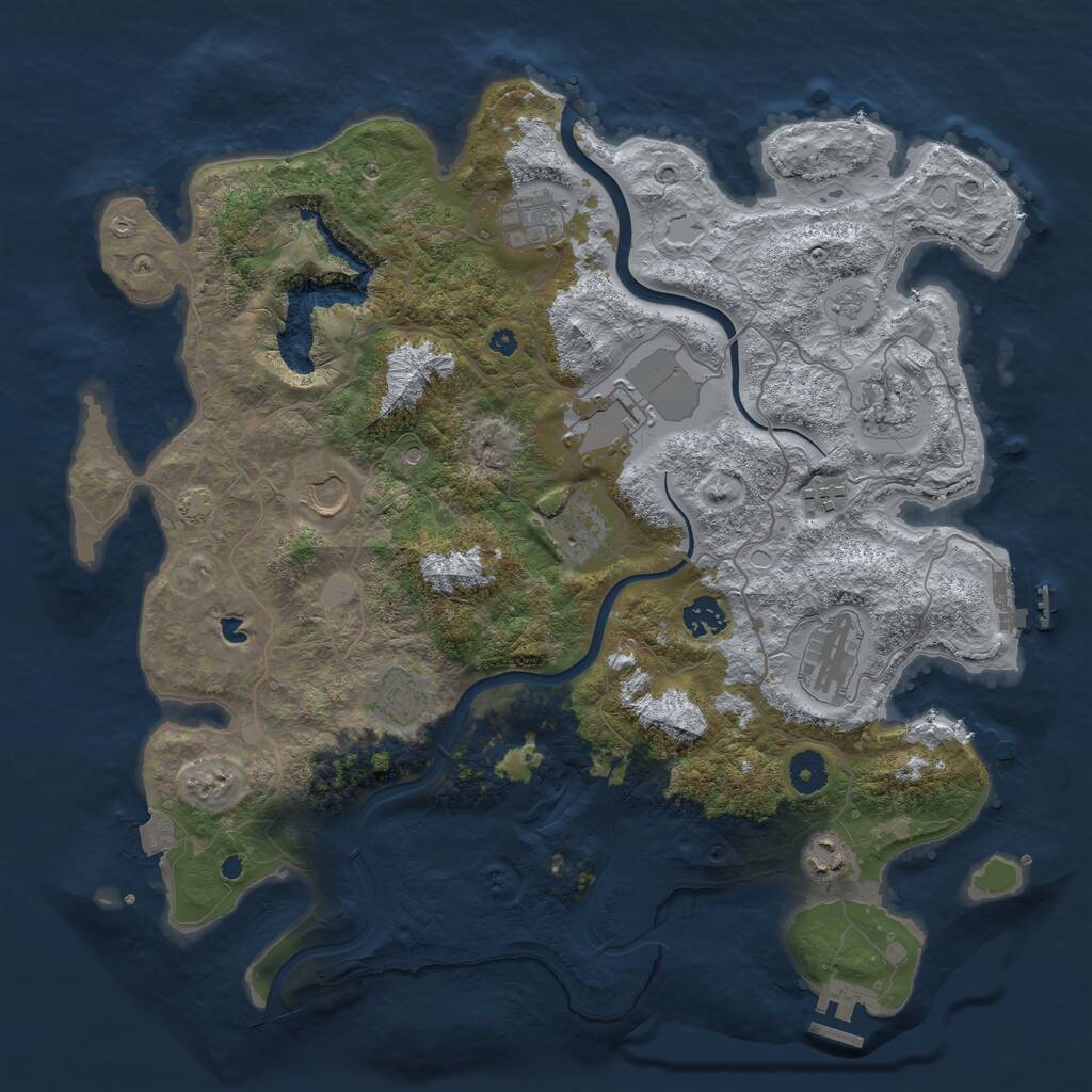 Rust Map: Procedural Map, Size: 4000, Seed: 1403031129, 16 Monuments