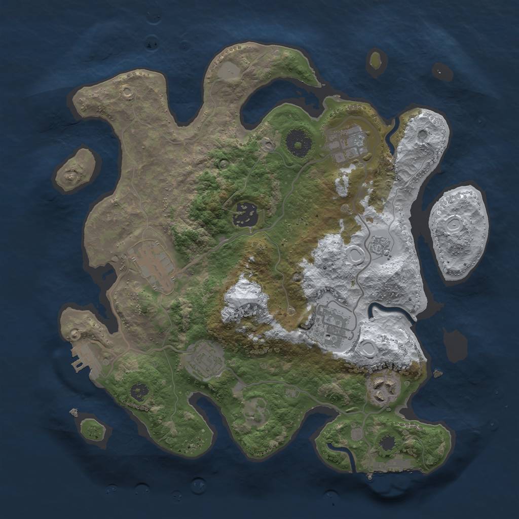 Rust Map: Procedural Map, Size: 3000, Seed: 1730989642, 14 Monuments