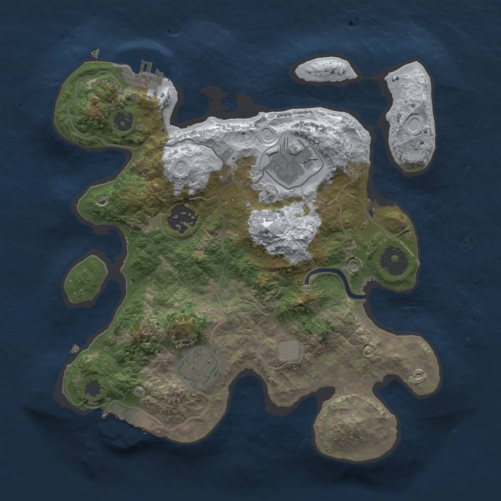 Rust Map: Procedural Map, Size: 2700, Seed: 680970318, 10 Monuments