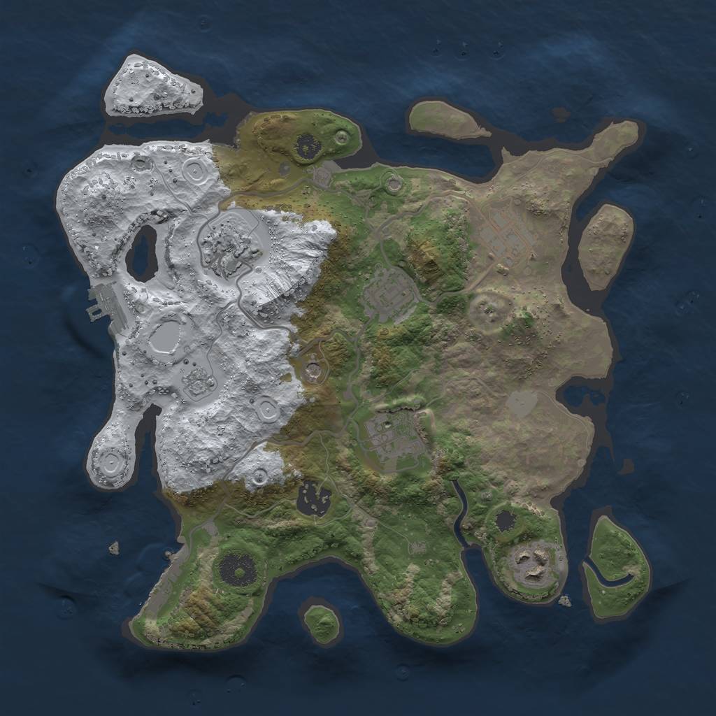 Rust Map: Procedural Map, Size: 3000, Seed: 1921664890, 15 Monuments