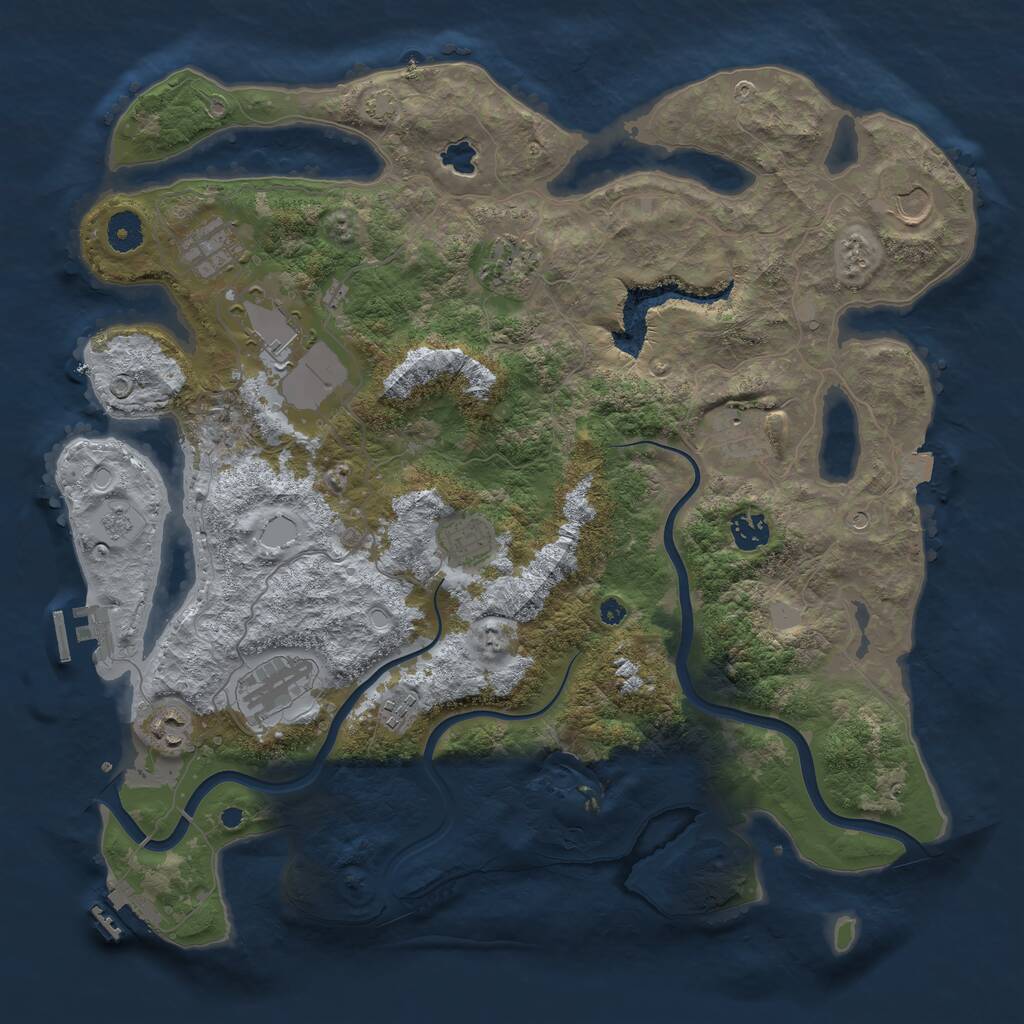 Rust Map: Procedural Map, Size: 4000, Seed: 1310127239, 16 Monuments