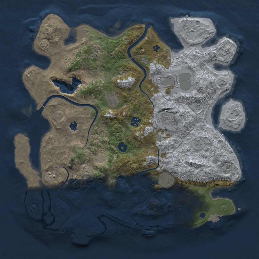 Rust Map: Procedural Map, Size: 4000, Seed: 307747542, 13 Monuments