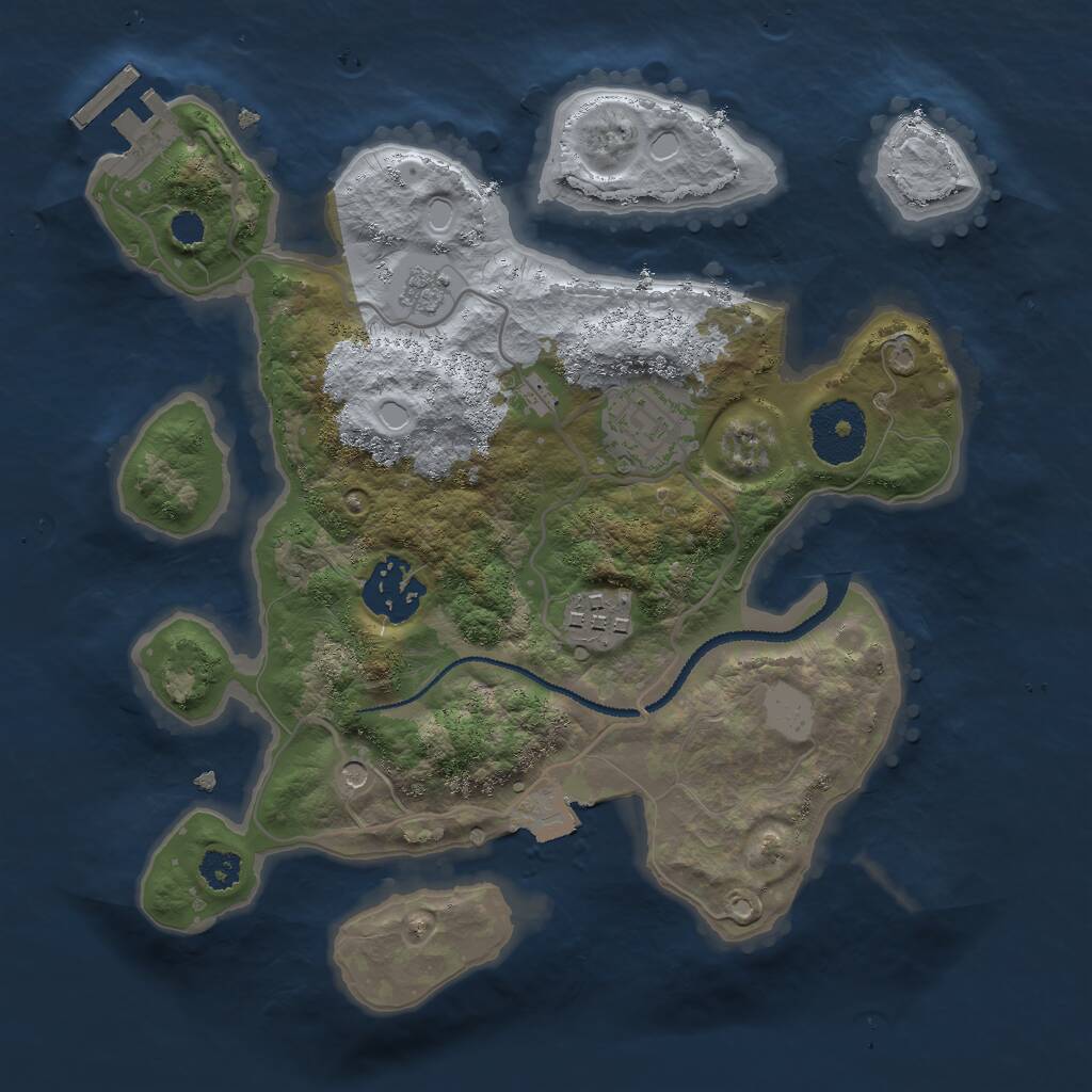 Rust Map: Procedural Map, Size: 2700, Seed: 907104269, 7 Monuments