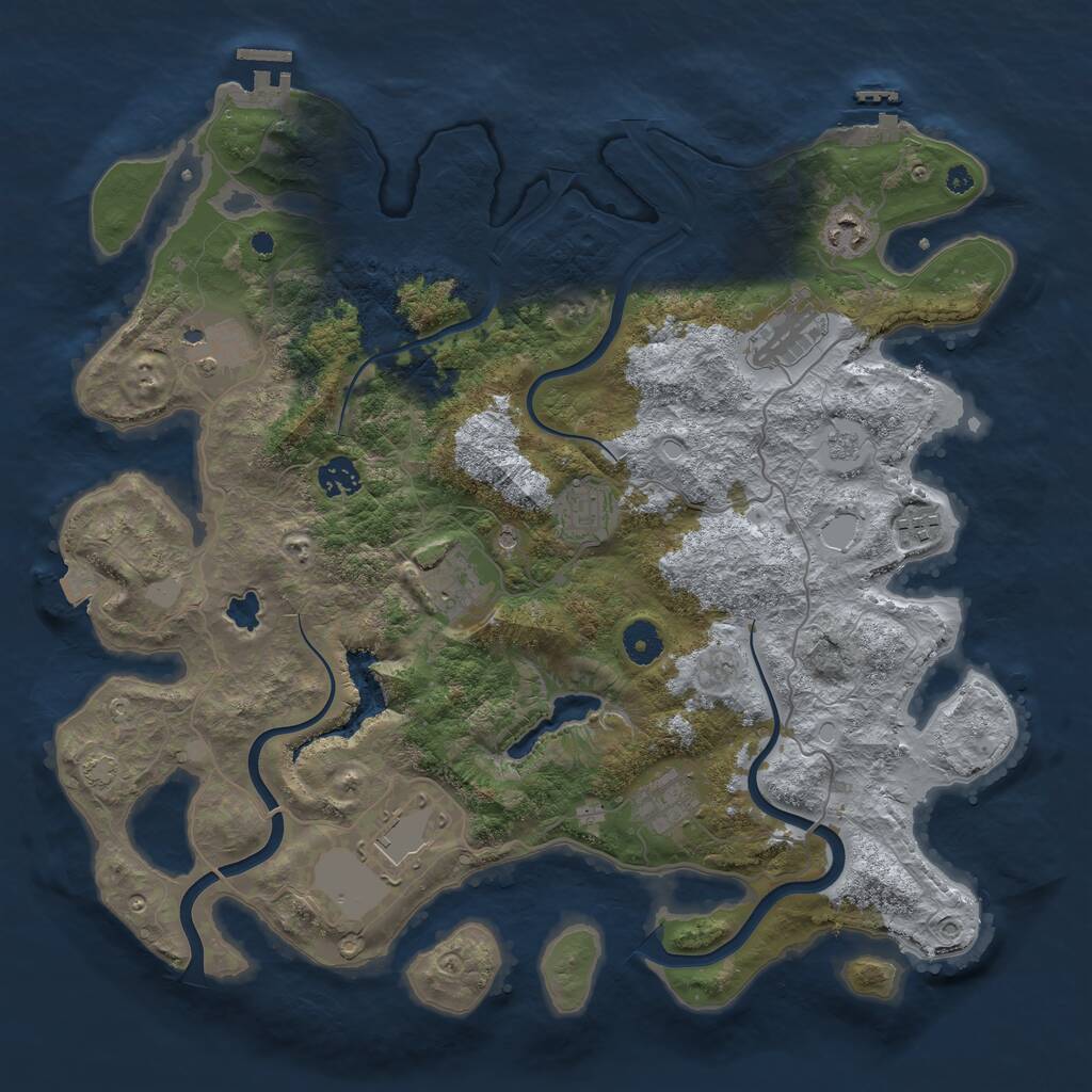 Rust Map: Procedural Map, Size: 4000, Seed: 120842, 15 Monuments