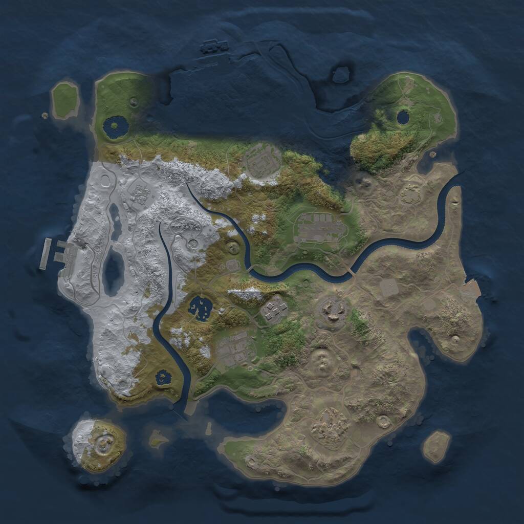 Rust Map: Procedural Map, Size: 3300, Seed: 1653121657, 13 Monuments