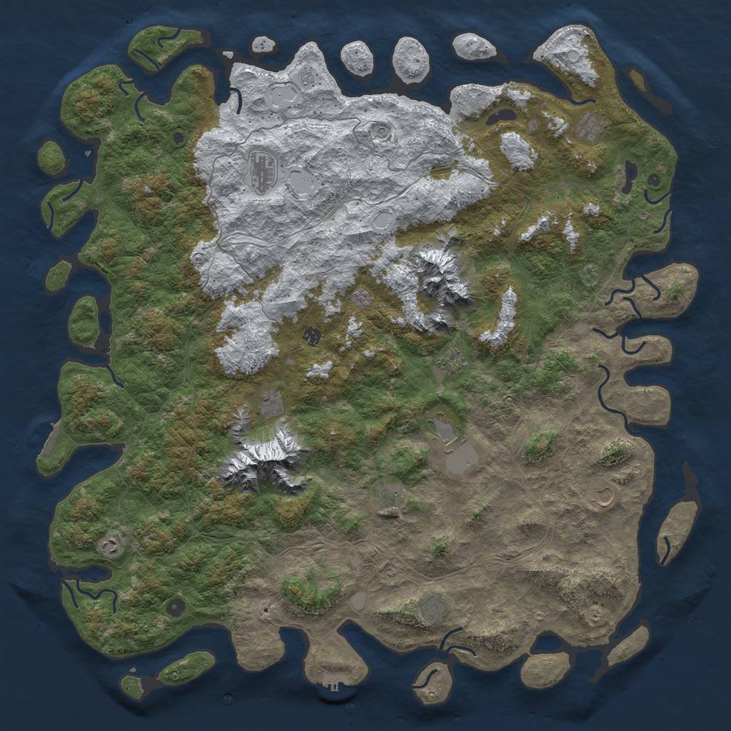 Rust Map: Procedural Map, Size: 6000, Seed: 1228198, 20 Monuments