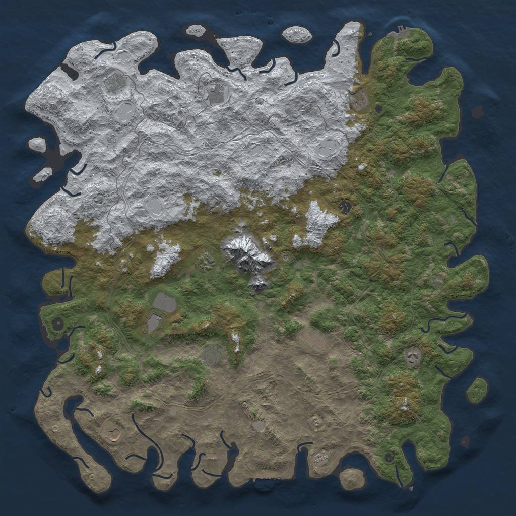 Rust Map: Procedural Map, Size: 6000, Seed: 2031689547, 20 Monuments