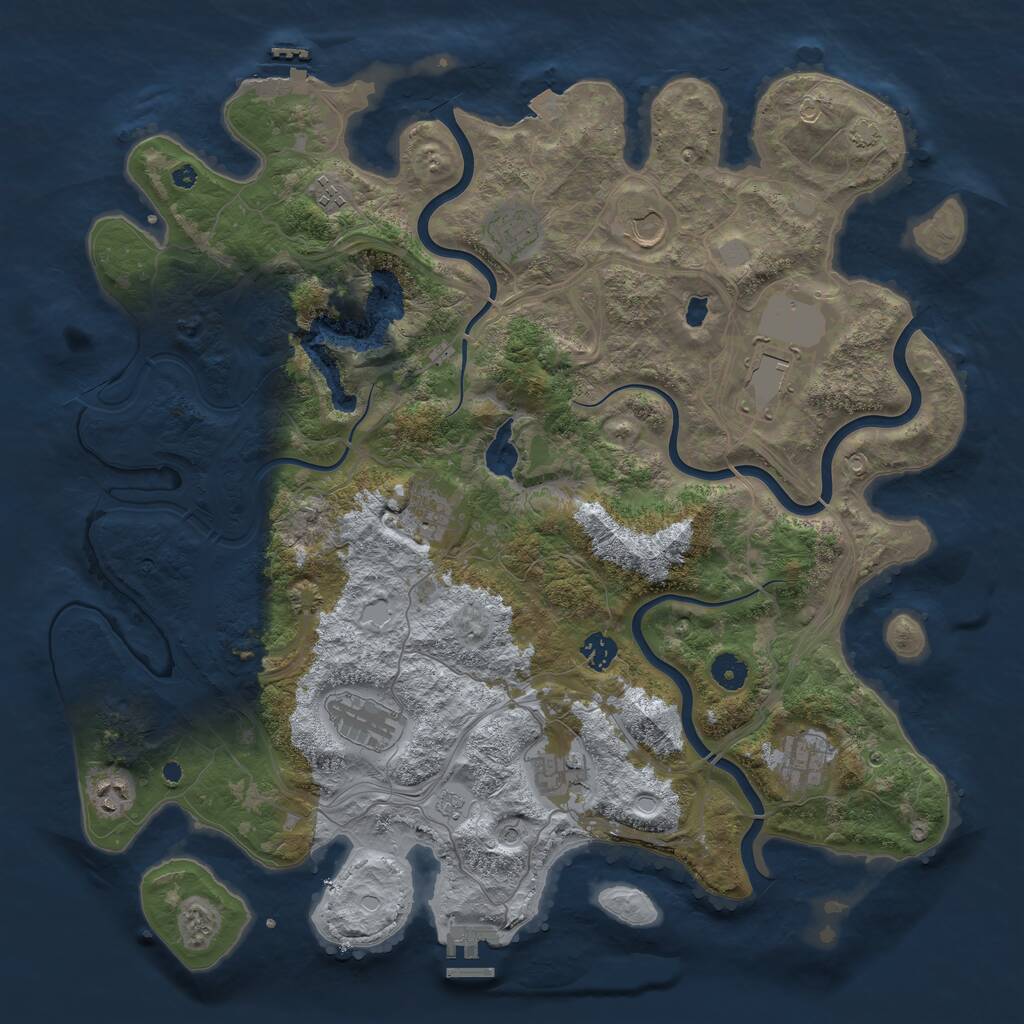 Rust Map: Procedural Map, Size: 4300, Seed: 658647662, 16 Monuments