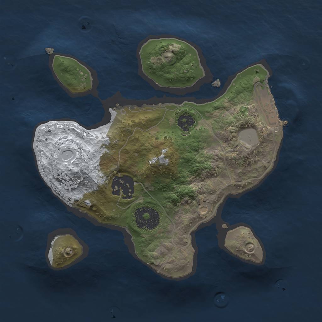 Rust Map: Procedural Map, Size: 2000, Seed: 25000, 7 Monuments