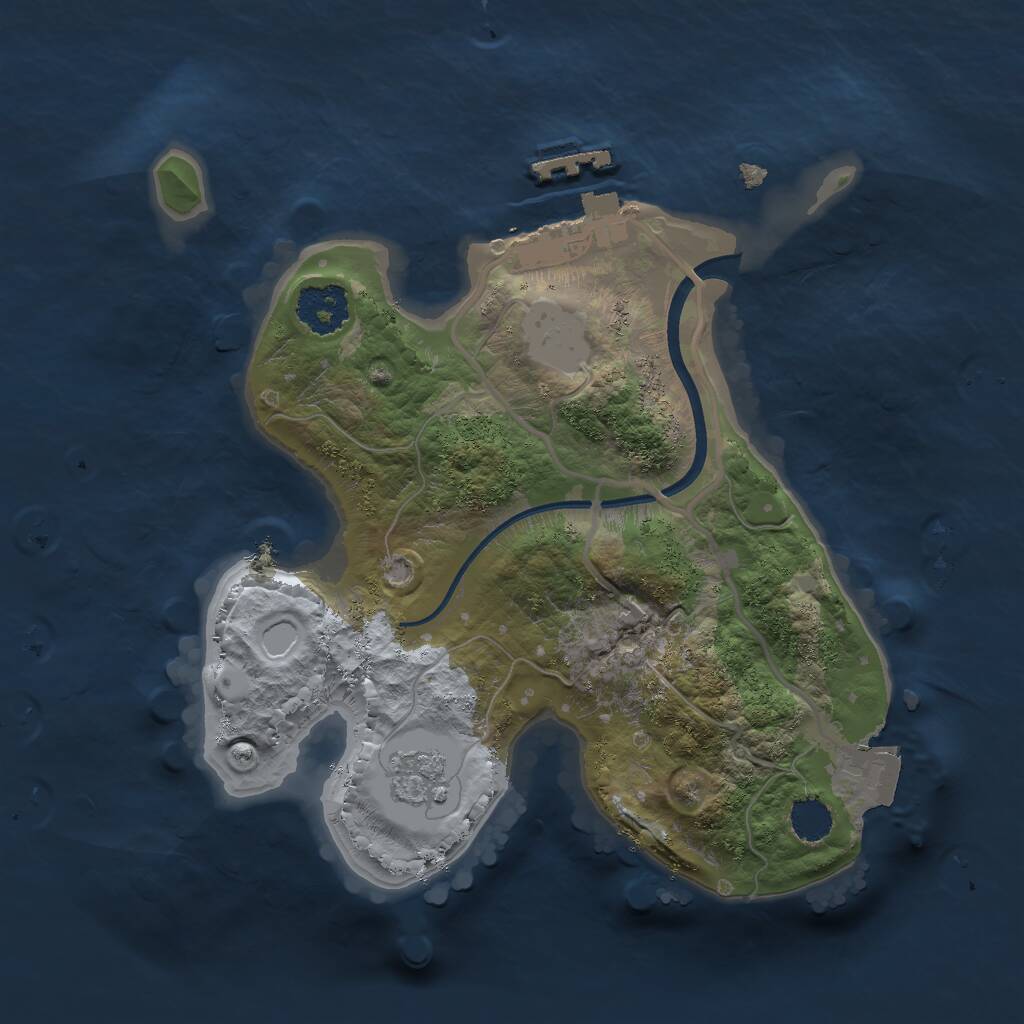 Rust Map: Procedural Map, Size: 2000, Seed: 51000, 3 Monuments